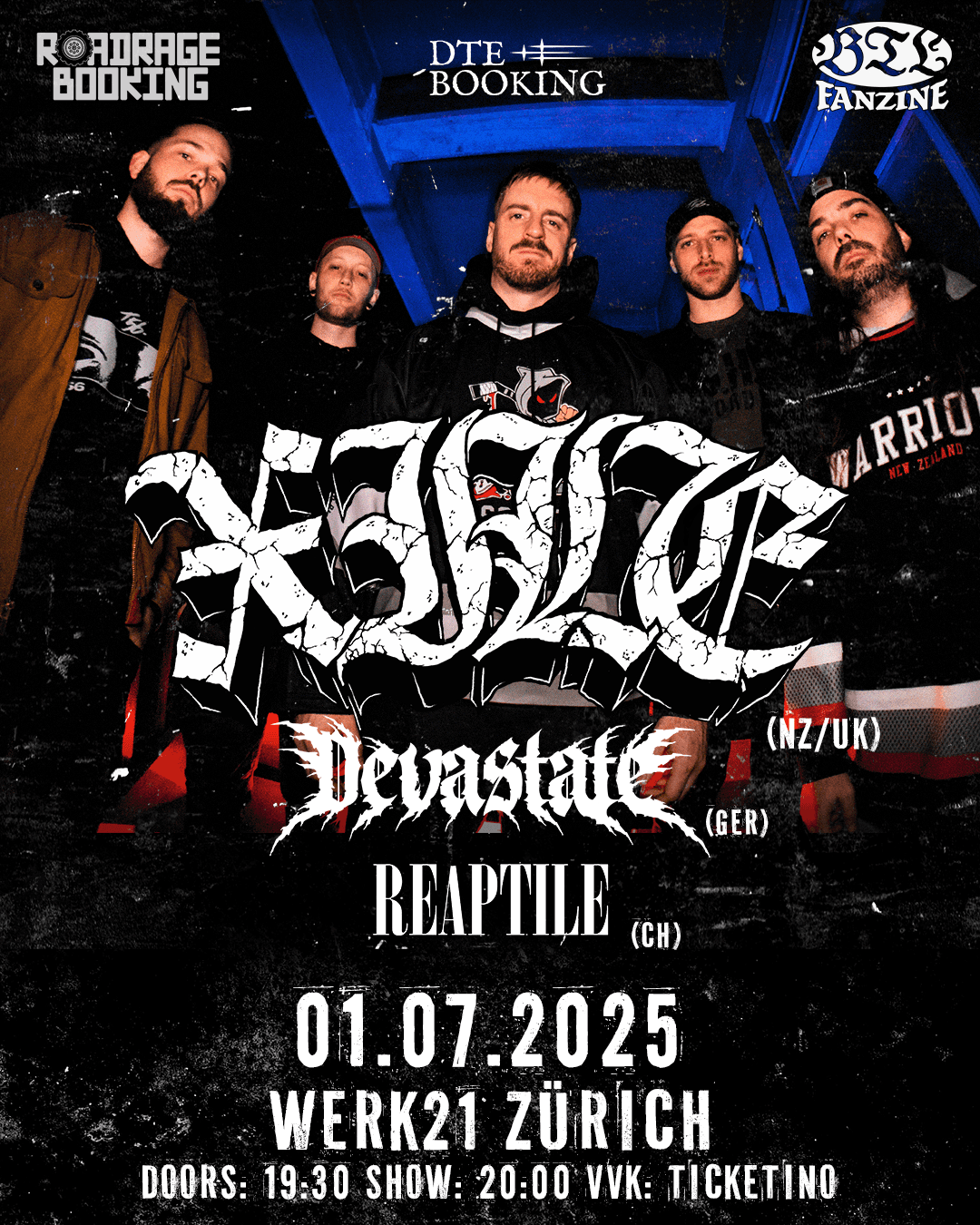 Xile (NZ/UK), Devastate (GER), Reaptile (CH)